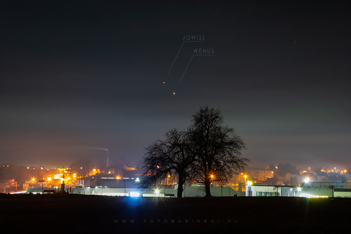koniunkcja Jowisza i Wenus www.fotobasinski.com.pl
