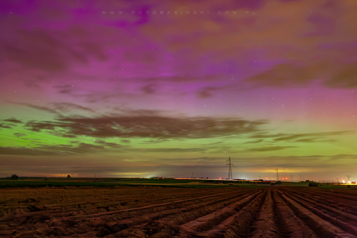 Zorza polarna z Polski - www.fotobasinski.com.pl